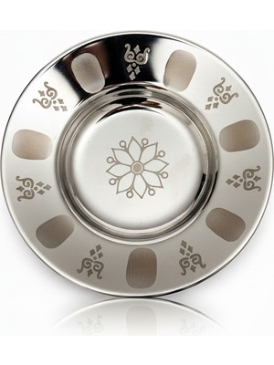 Arsel Nostalji Çelik Çay Tabağı Klasik Retro Sade Paslanmaz Çelik Saten Yuvarlak 6'lı 304 Kalite 18/10