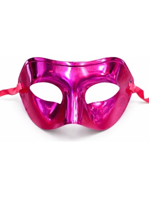 Metalize Parlak Parti Maskesi Pembe Renk 16X7 cm Midastech