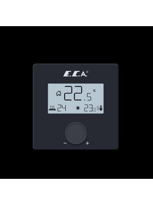 Eca Dijital Oda Termostatı LCD Çevirmeli Siyah