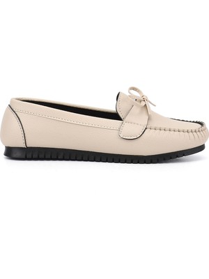 Gönderi(r) Kadın Bej  Düz Taban Fiyonklu Babet