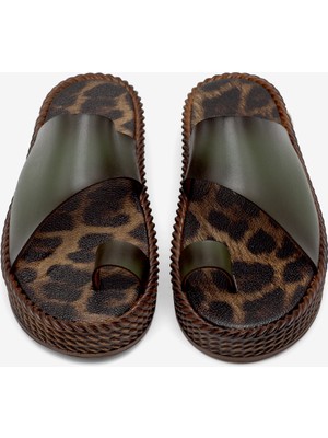 Tonny Black Kadın Yeşil Poli Taban Rahat Kalıp Parmak Arası Terlik