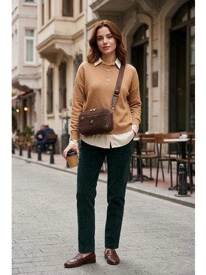 Silver & Polo Silver Polo SP1094-M12 Kadın Çapraz Çanta Kahverengi