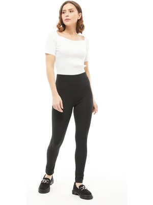 Epilons Kadın Büyük Beden Şardonlu Yüksek Bel Tayt