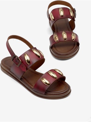 Tonny Black Kadın Kırmızı Termo Taban Tokalı Tek Bantlı Sandalet