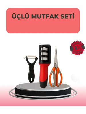 Derin Stok 3 Parçalı Çok Fonksiyonlu Mutfak Makas Seti – Paslanmaz Çelik, Ergonomik Tasarım