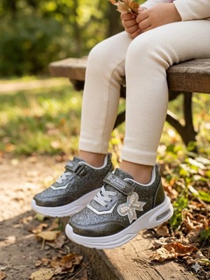 Benitto Kids  Kız Çocuk Simli Işıklı Cırtlı Günlük Rahat Taban Spor Ayakkabı BNT206