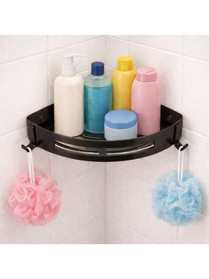 Fause Banyo Köşe Rafı 304 Paslanmaz Çelik Şampuanlık 23X23 cm Siyah KBK100-B