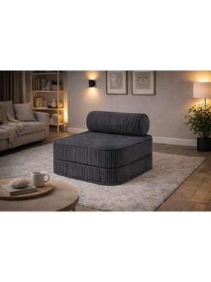 Puffiber Şebboy Fitilli Açılan Yataklı Yer Minderi Tam Sünger Katlanır Berjer