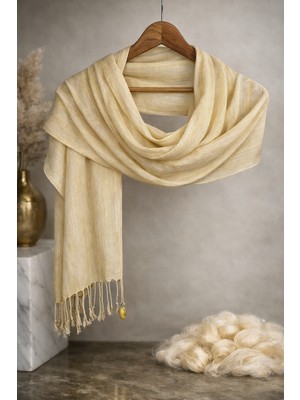 Defne Apollon İpekçilik Hatay Sarısı %100 Barış Ipeği El Dokuma Fular & Şal 38 x 190 cm