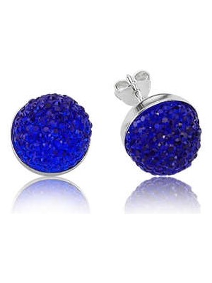 Noip 925 Ayar Gümüş Kristal Mavi Çivili Küpe EA1650002 (1204)