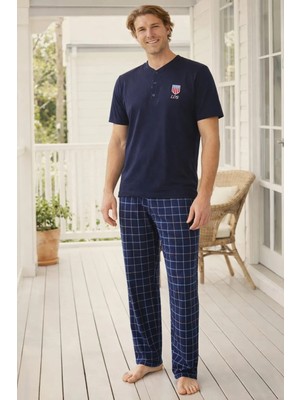 Pemilo Erkek 01121 Kısa Kol Süprem Pijama Takımı