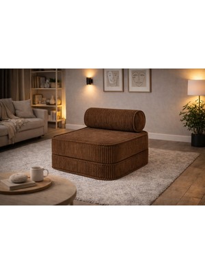 Puffiber Şebboy Fitilli Açılan Yataklı Yer Minderi Tam Sünger Katlanır Berjer