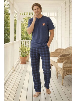 Pemilo Erkek 01203 Kısa Kol Süprem Pijama Takımı