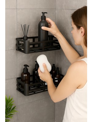 Eco Lounge Ikili Yapışkanlı Raf Duş Rafı Banyo Rafı Mutfak Rafı Organizer Düzenleyici Saklayıcı Sabunluk Şampuanlık