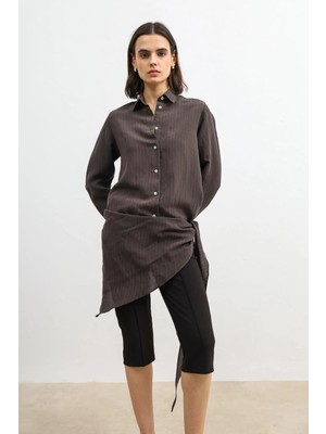 Antioch Kahve Mendil Detaylı Kadın Gömlek