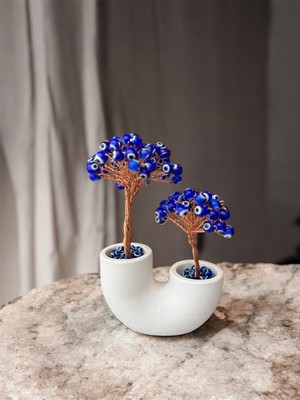 Home Nazar Boncuklu El Yapımı Dekoratif Ağaç Biblo