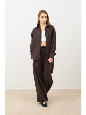 Antioch Koyu Kahve Modal Karışımlı Kadın Pantolon