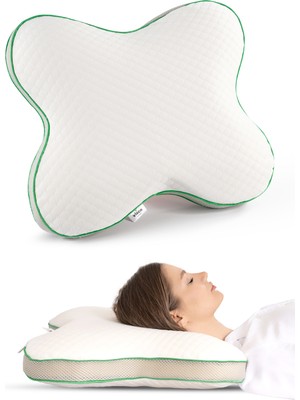 Visco Planet Kelebek Ortopedik Boyun Yastığı | Memory Foam | Tencel Kılıf | 51X44X12.5 cm