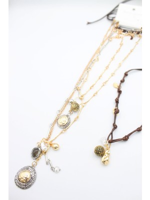 New Obsessions 4'lü Metal ve Ip Detaylı Set Kolye