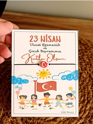 Ghl Story 23 Nisan Kartlı Ay Yıldızlı Şans Bilekliği (10 Adet)