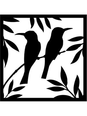 Ahşap Işleme Duvar Süsü- Kuş  - 30 cm x 50 cm