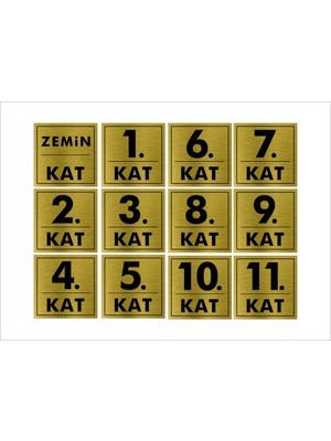 Hobishop Kat Numarası Gold Metal Levha Zemin Den 11 E Kadar