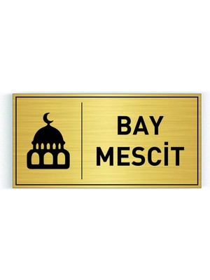 Hobishop Bay Mescit Yazılı Gold Metal Levha 20 x 10 cm