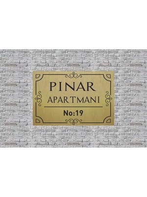 Hobishop Gold Apartman Isimliği Aparman Tabelası Metal Aliminyum