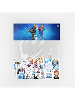 Baprile Karlar Ülkesi Sticker Paketi 24 Parça Kaliteli Su Geçirmez Frozen Etiket Seti