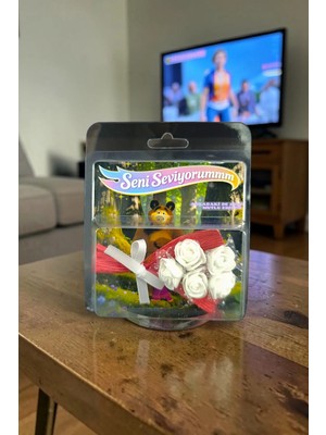 İnci Sepette Seni Seviyorum Mesaj Kartlı Hot Flowers Solmayan Çiçek Hediyesi 🎁