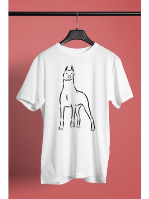 Darkhane Doberman Asaleti - Köpek Baskılı Unisex Beyaz Tişört - T-Shirt UT007