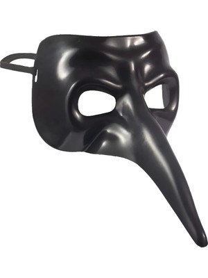 Pileli Store Siyah Uzun Burun Veba Doktoru Maskesi