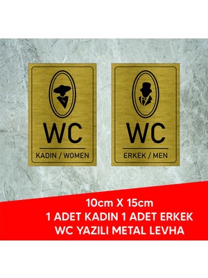 Hobishop Bay Wcc Yazılıı ve Logolu Gold Metal Levha 10 x 15 cm Dikey