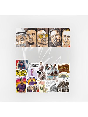 Baprile Big Lebowski Sticker Paketi 16 Parça Kaliteli Su Geçirmez Etiket Seti