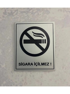 Hobishop Sigara Içilmez Levhası 10X12 cm Metal Arkası Bantlı Kolay Montaj