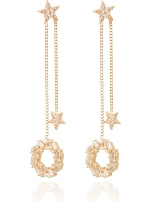 Berk Mücevherat 14 Ayar Altın Yıldız Figürlü Sallantılı Küpe