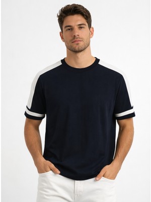 Cazador Triko Bisiklet Yaka T-Shirt Erkek 34045 Lacivert