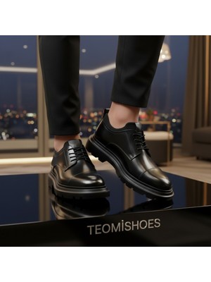 By Barretti Siyah Kalın Taban Rugan Maskeletli Klasik Ayakkabı