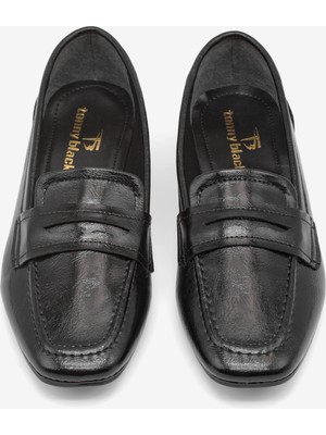 Tonny Black Kadın Siyah Rahat Kalıp Termo Taban Günlük Babet