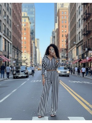 Nnstartshopping  Kadın Çizgi Detay Kadife Kumaş Hırka Pantolon Ikili Takım