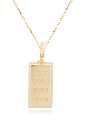 Berk Mücevherat 14 Ayar Altın Külçe Kolye Ucu