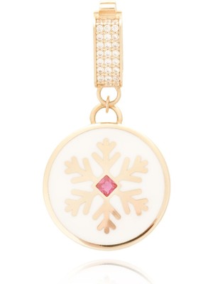 Berk Mücevherat 14 Ayar Altın Taşlı Kar Tanesi Kolye Ucu