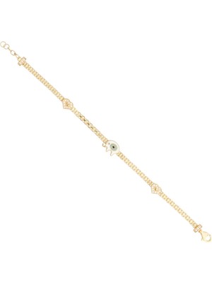 Berk Mücevherat 14 Ayar Altın Figürlü Çocuk Bileklik