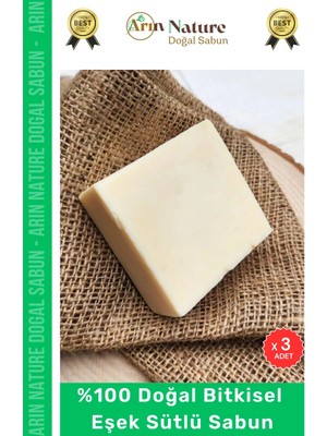 Carlburn #eşeksütlü %100 Doğal Güzel Kokulu El Yüz Saç Vücut Orijinal Bitkisel Eşek Sütlü Sabunu 120G 3 Adet