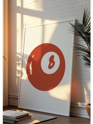 Des Vu Print Bordo Bilardo Topu Posteri, Pinterest Temalı Çerçevesiz Poster