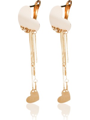 Berk Mücevherat 14 Ayar Altın Sallantılı Kalp Küpe