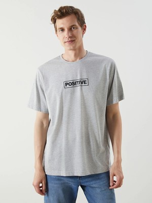 Lc Waikiki Yeni Sezon Bisiklet Yaka Baskılı Penye Erkek Tişört