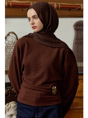 Bloom Desen Kaşmir Şal Acı Kahve