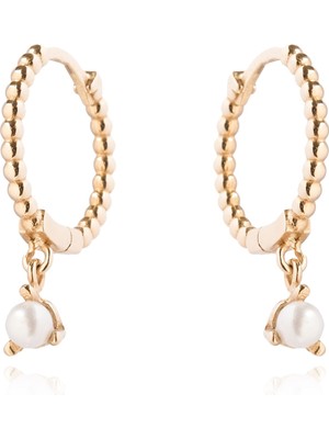 Berk Mücevherat 14 Ayar Altın Inci Halka Küpe