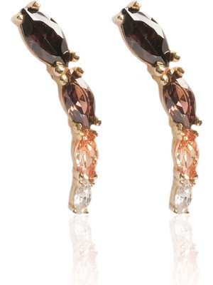 Berk Mücevherat 14 Ayar Altın Taşlı Küpe